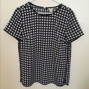 Silk J. Crew checker-print top