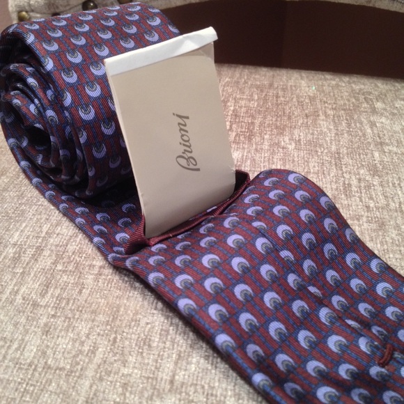 😊SOLD😊BRIONI 100% seta-silk tie handmade,Italy - Picture 4 of 4