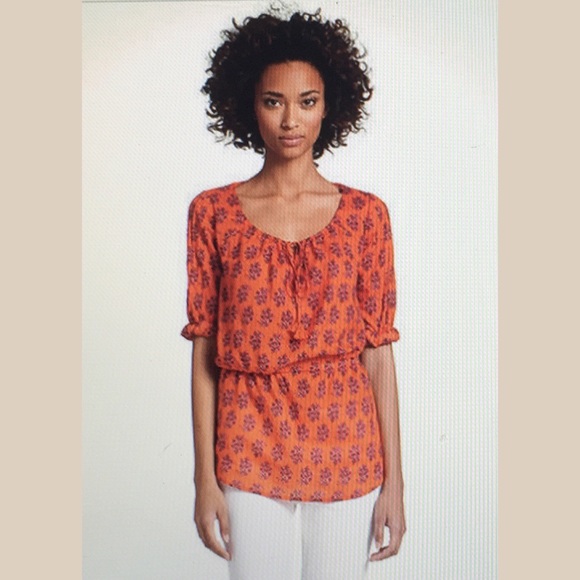 Tory Burch Orange/Pink Peasant Top Cute!!