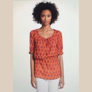 Tory Burch Orange/Pink Peasant Top Cute!!