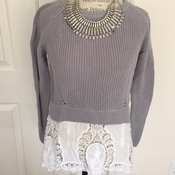 Grey sweater crop top