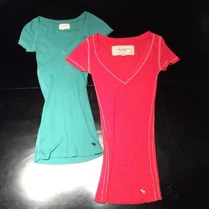 Set of 2 Abercrombie & Fitch v-neck t-shirts