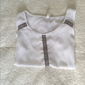 White embroidered tank top