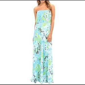 Lilly Pulitzer Maxi Dress spa blue lets Cha Cha