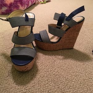 Blue and white wedges