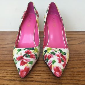 Lauren Ralph Lauren Amaya4 Floral Pin Canvas Pumps