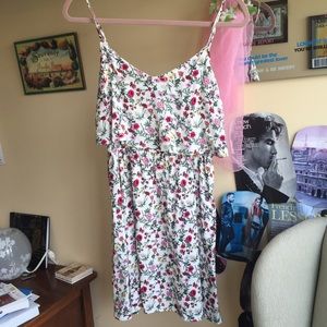 H and M floral spaghetti strap ruffle dress