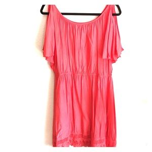 Hinge coral lace hem dress