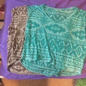 Bundle of Two Aztec print shirts!