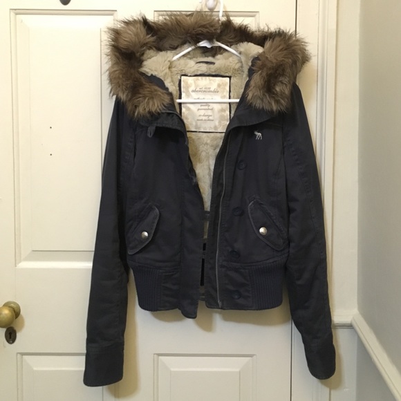 Abercrombie Winter Coat with Faux Fur Hoodie