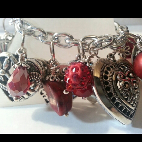 Handmade Charm Bracelet - Shades of RED