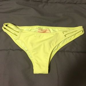 Neon yellow strappy cheeky bikini bottoms
