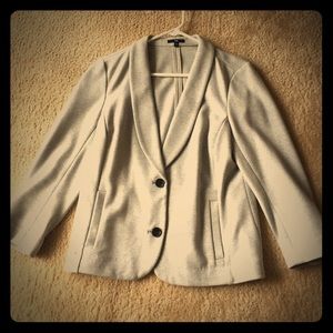 Grey sweatshirt material blazer