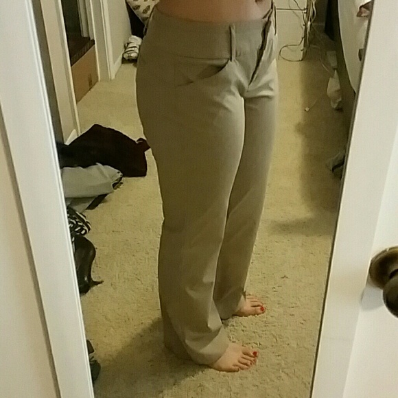 Tan striped dress pants