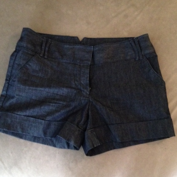 Express dark denim shorts