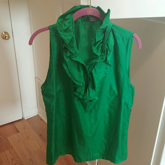 Elena Solano Silk sleeveless ruffled top