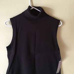 Sleeveless turtleneck espresso brown