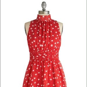 Modcloth Windy City Dress in Strawberry Dots