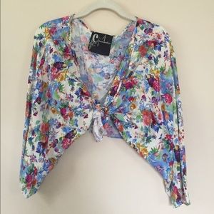 LF Floral Cropped Shirt