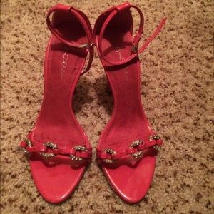 Hot pink heels sandals