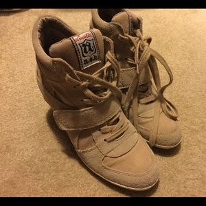 Reduced! ASH  suede Wedge Sneakers Sz38 Tan Suede