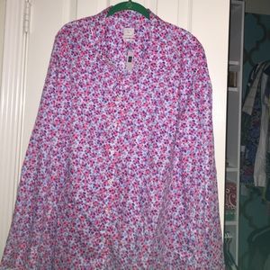 Gap button up shirt blue pink print size xxl
