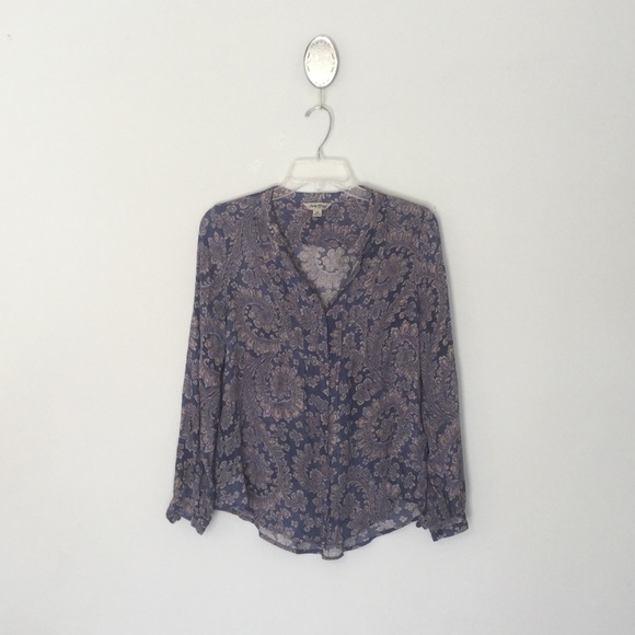 Lucky brand paisley print button down top