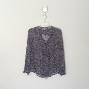 Lucky brand paisley print button down top
