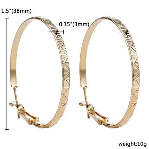 Gold tone hoop earings - Picture 2 of 2