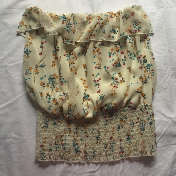 Strapless Floral Top