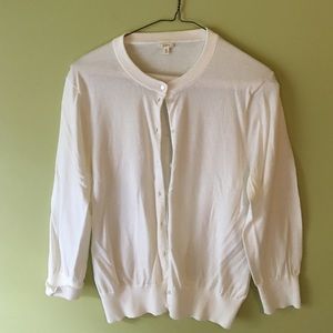 J crew white cotton cardigan