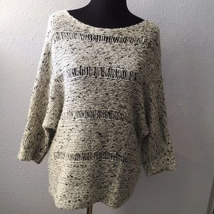Multi colored dolman sleeved sweater