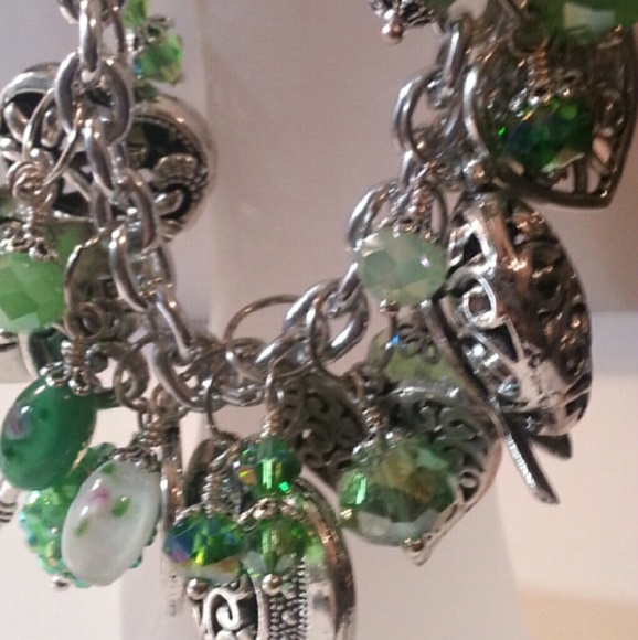 Charm Bracelet - Shades of LIME GREEN