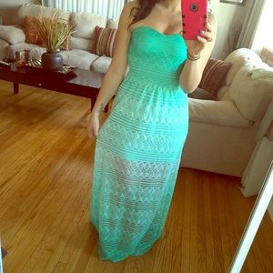 Mint green boho ombré lace maxi dress. SUMMER 🌞🌷