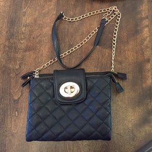 Quilted Black & Gold Clutch