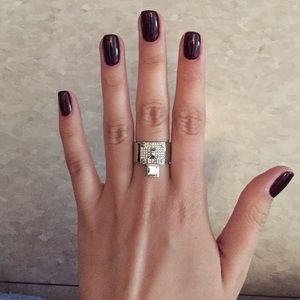 MK silver padlock ring