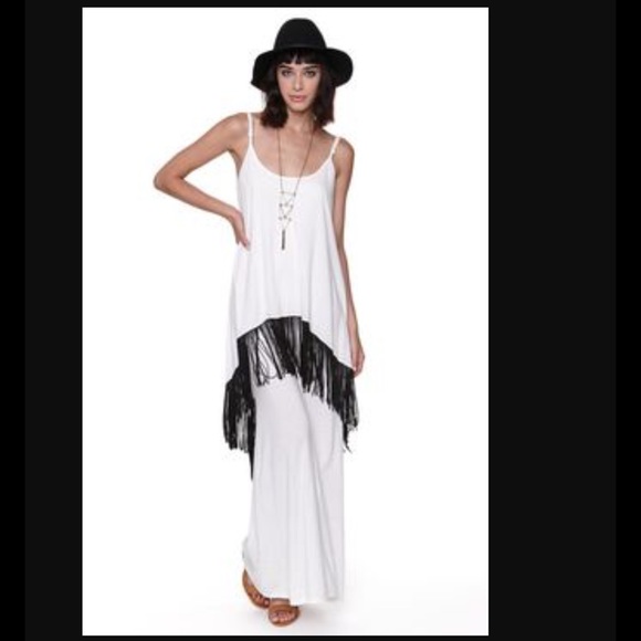RVCA fringe trim maxi dress