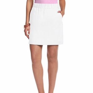 LOFT white linen skirt