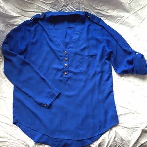 Blue Hi-Lo Top