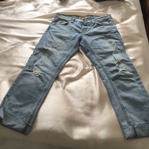 Current Elliot the cropped straight leg jeans