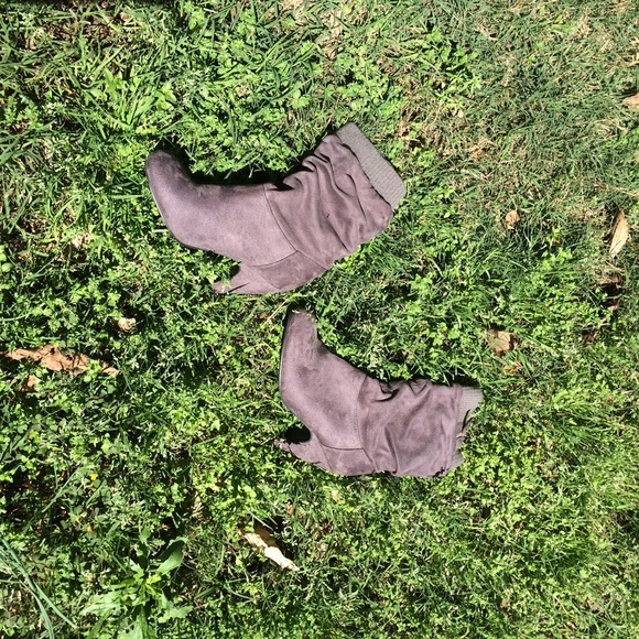 Grey suede boots