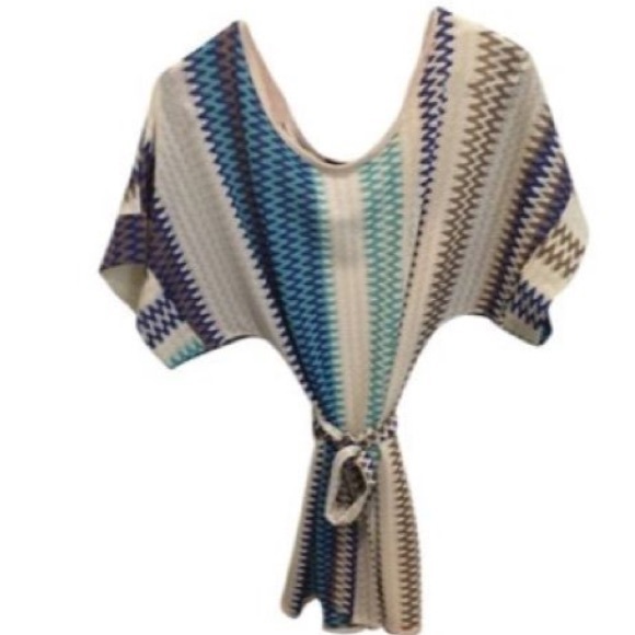 Karina Grimaldi mini tunic dress small blue Aqua