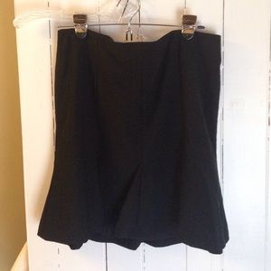 Knee length black skater flare skirt