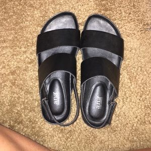 black sandals