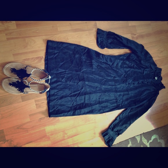 Jcrew Silk Long Sleeve Black Dress - sz 6