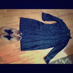 Jcrew Silk Long Sleeve Black Dress - sz 6