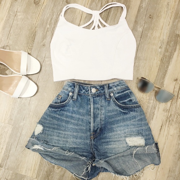 Diamond Caged Back Crop Top