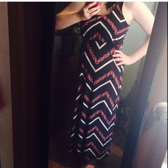 Chevron print maxi dress