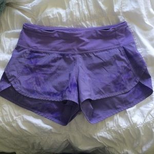 Lululemon Purple Tie-Dye Speed Shorts
