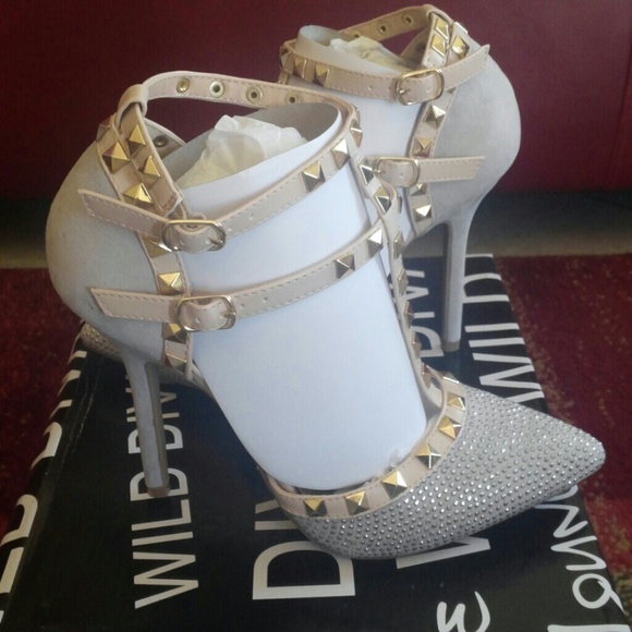 Studded Silver Caged Heel